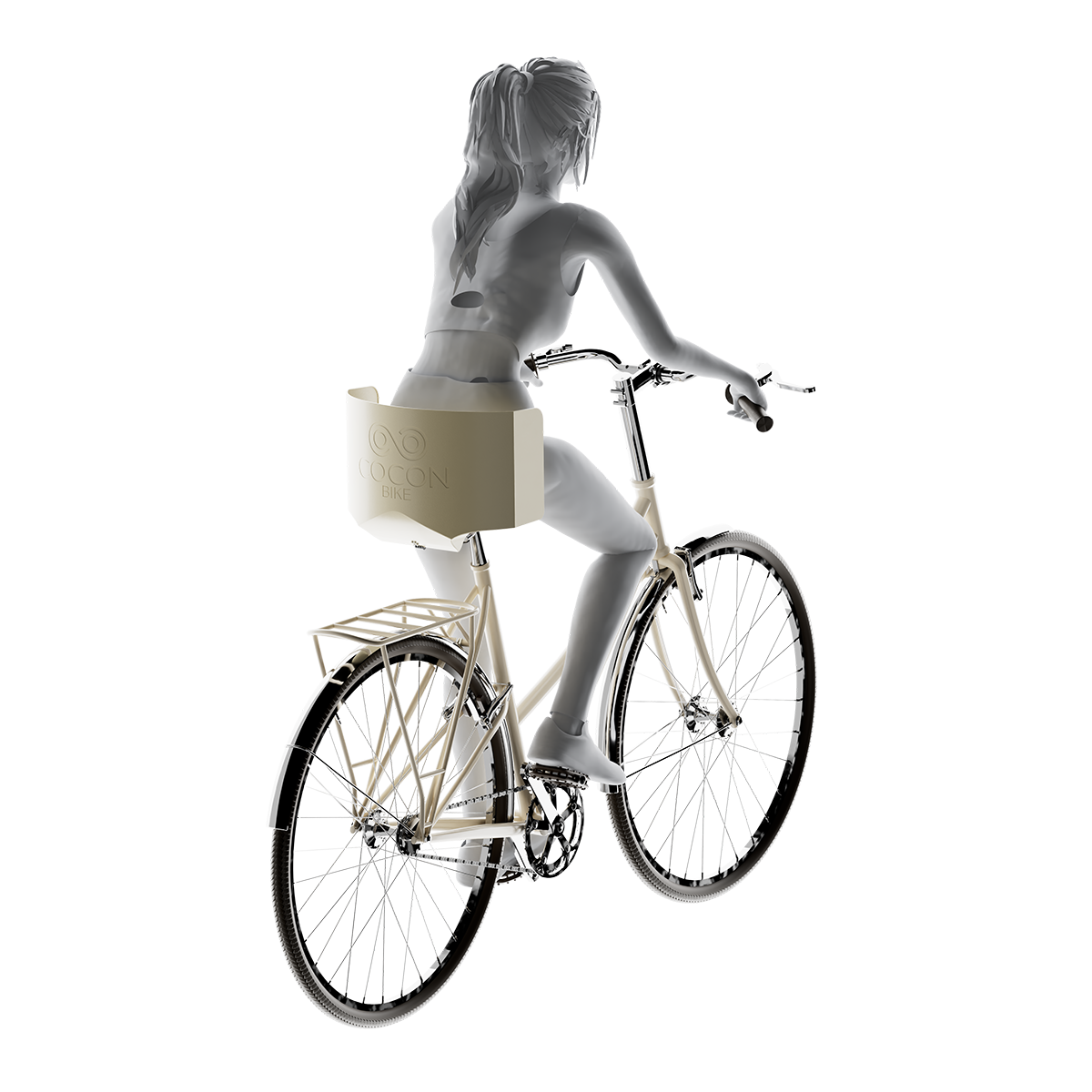 Cycliste roulant avec la paroi CoconBike installée
